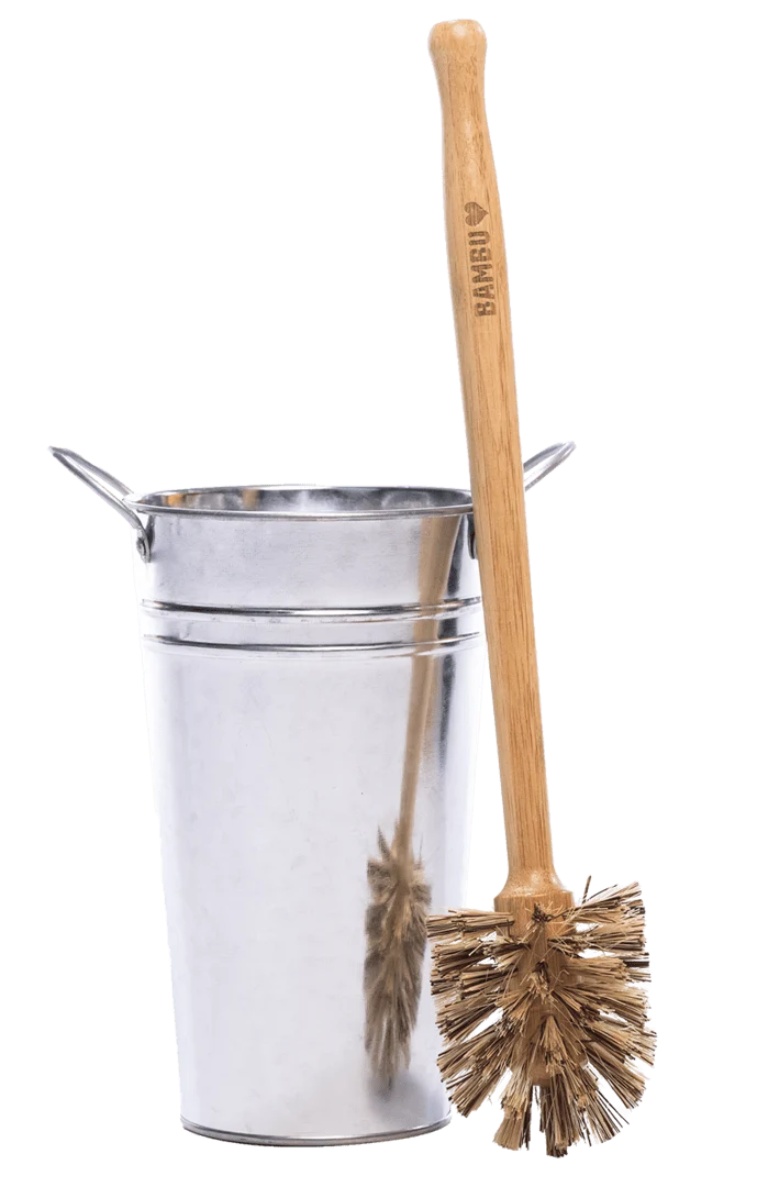 Bambu toalettborste med hållare