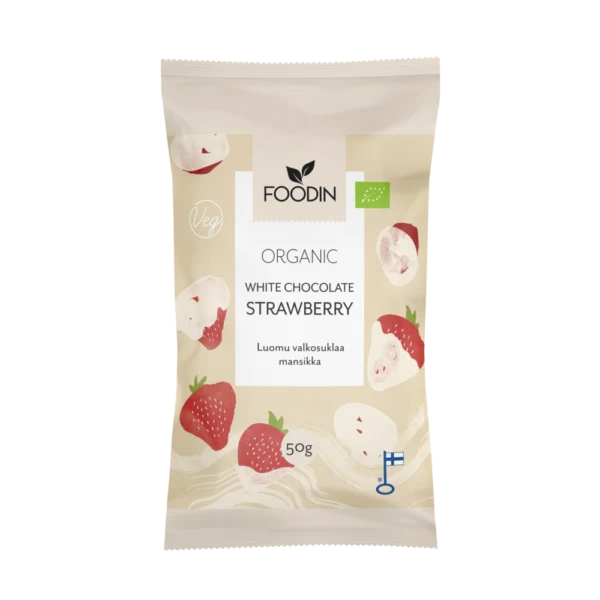 Foodin - Vit chokladjordgubbe (L) 50g