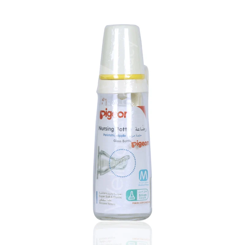 Pigeon Glass Feeding Bottle K-8 With Handle 240ml