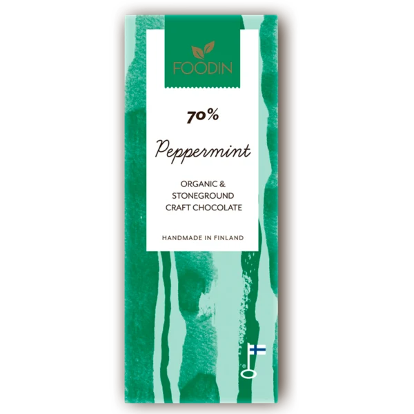 Foodin - Råchoklad (L) 70 % pepparmint