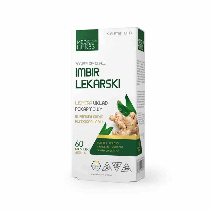 MEDICA HERBS Medizinischer Ingwer 600mg, 60 Kapseln.