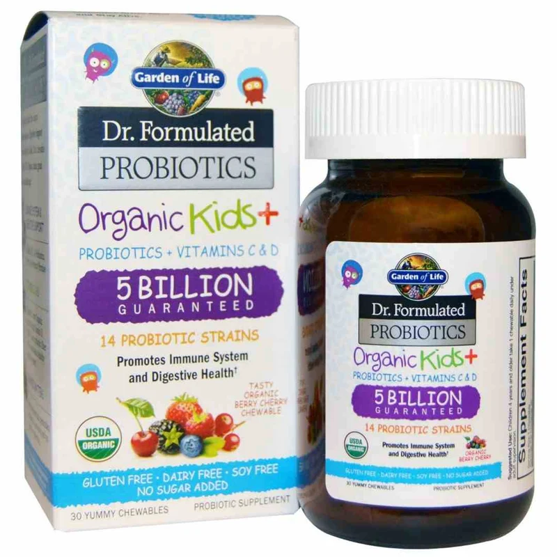 Garden of Life Dr. Formulated Probiotics Organic Kids+ 30 Tabletten mit Beeren- und Kirschengeschmack