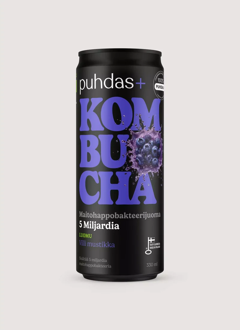 puhdas+ Kombucha Villimustikka (L) 330ml