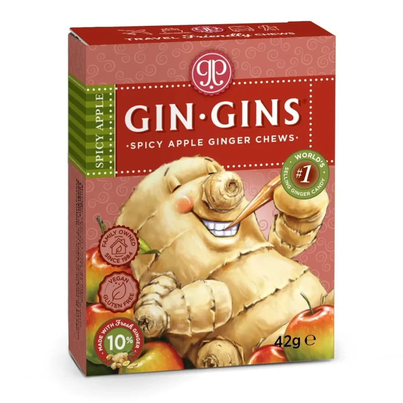Gin Gins Spicy Apple Ginger Chews 42g
