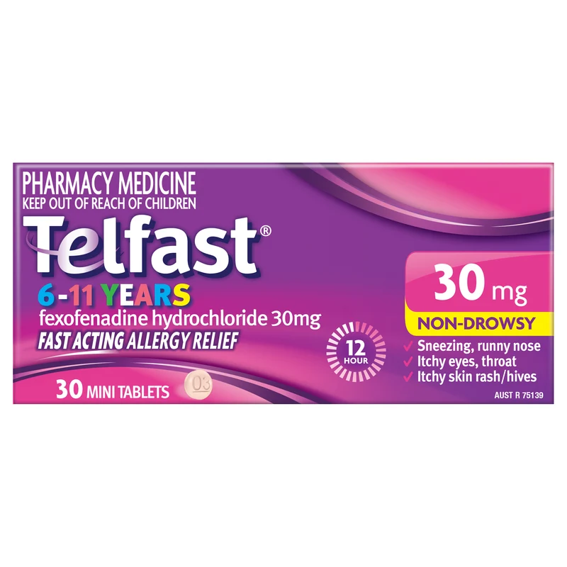TELFAST 6-11 Years 30mg Min Tabs 30s