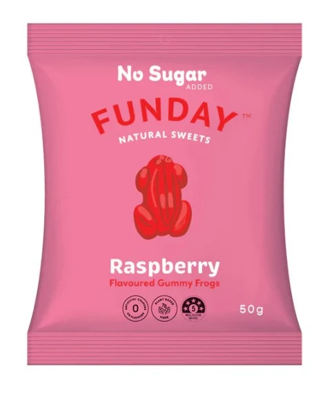 FUNDAY Raspberry Gummy Frogs 50g