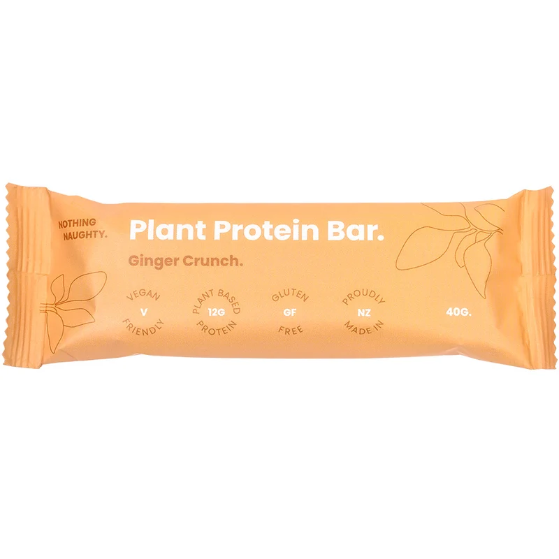 Nothing Naughty Plant Protein Bar 40g - Ginger Crunch
