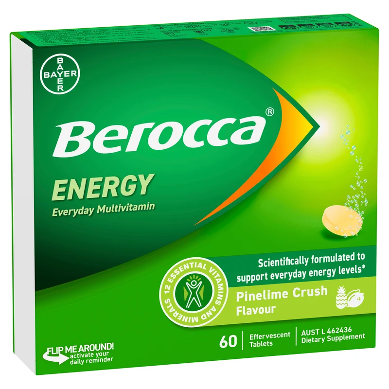 Berocca Energy PineLime Effervescent Tabs 60s