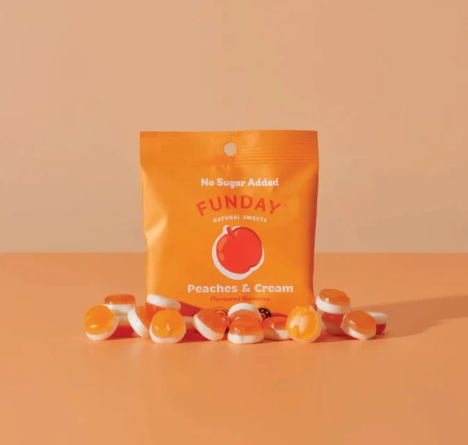 FUNDAY Peaches & Cream Flavoured Gummies 50g