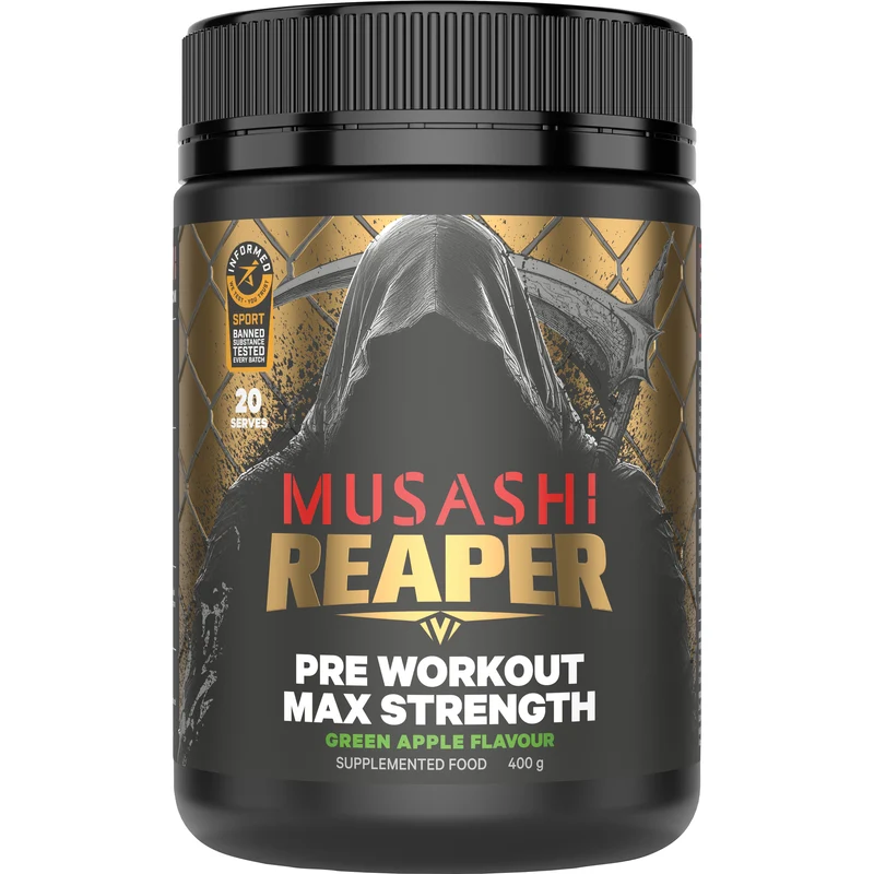 MUSASHI Reaper Pre-Workout Max Strength Green Apple 400g