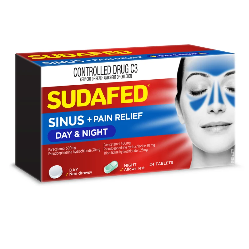 SUDAFED Sinus Pain Day & Night Sinus PE 24 Pack
