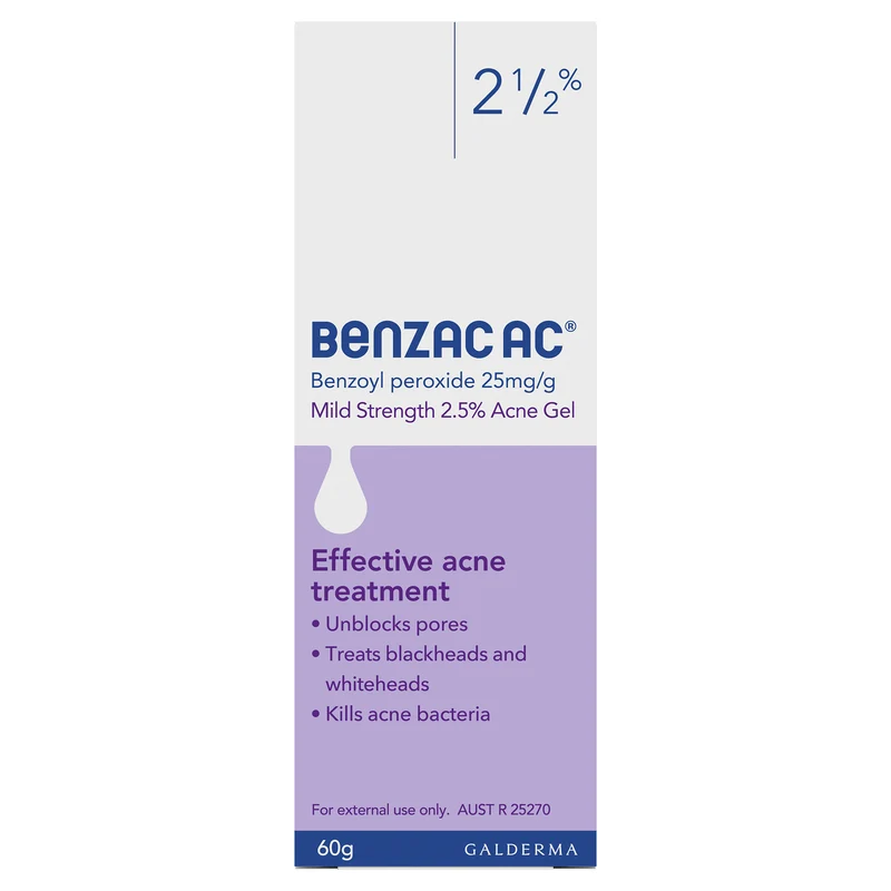 Benzac AC Mild Strength 2.5% Acne Gel 60g, Acne Treatment