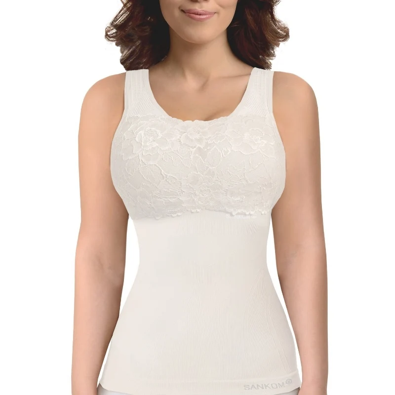 SANKOM FUNCTIONAL PATENT VEST WITH BRA SMALL AND MEDIUM