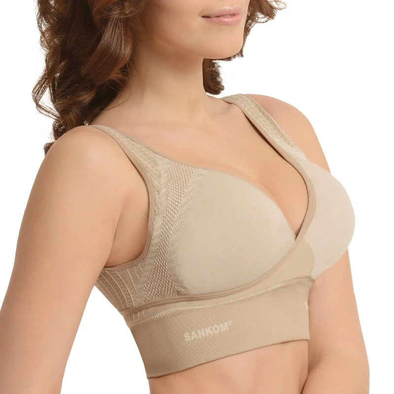 SANKOM FUNCTIONAL PATENT CLASSIC BRA PEACH L AND XL
