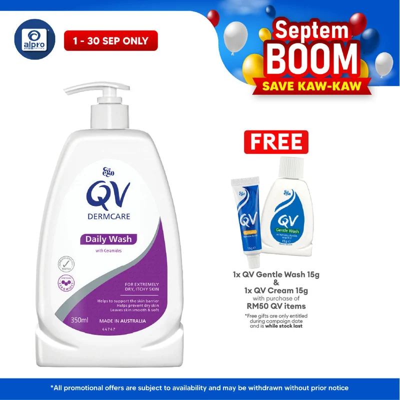 Qv Dermcare Daily Wash With Ceramides 350ml | Hydrating