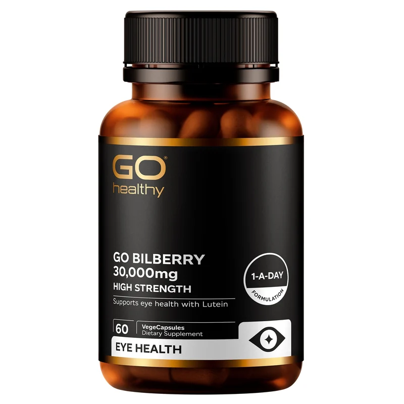 GO Healthy GO Bilberry Supplement 30,000 mg 60 Vcaps