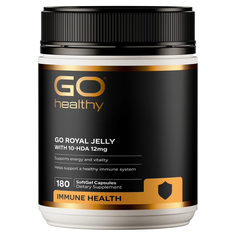 GO Healthy GO Royal Jelly Supplement with 10-HDA 12mg 180 Caps