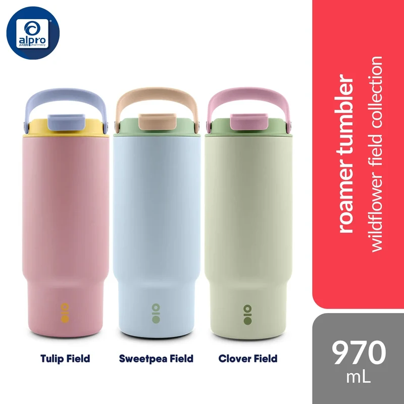 Montigo Wildflower Field Roamer Tumbler (Tulip Field/ Sweetpea Field/ Clover Field) 970mL | Wildflower Field Collection
