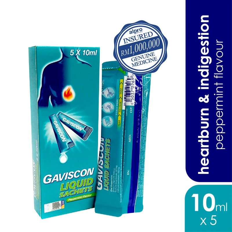 GAVISCON PEPPERMINT LIQUID (SACHET) 10ML 5S