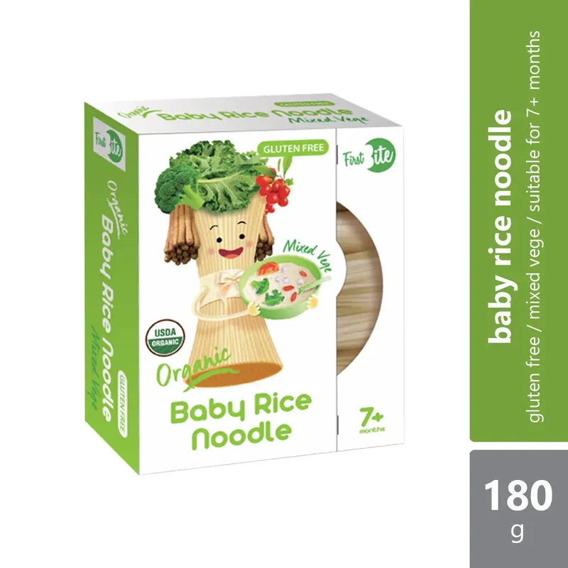 First Bite Organic Baby Rice Noodles (Mixed Vege) 180g | Suitable For Age 7 Months Above