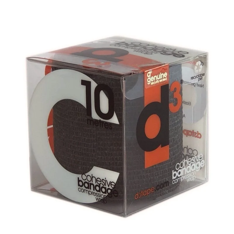 D3 Cohesive Bandage Compression Wrap 75mm x 10M (Black)