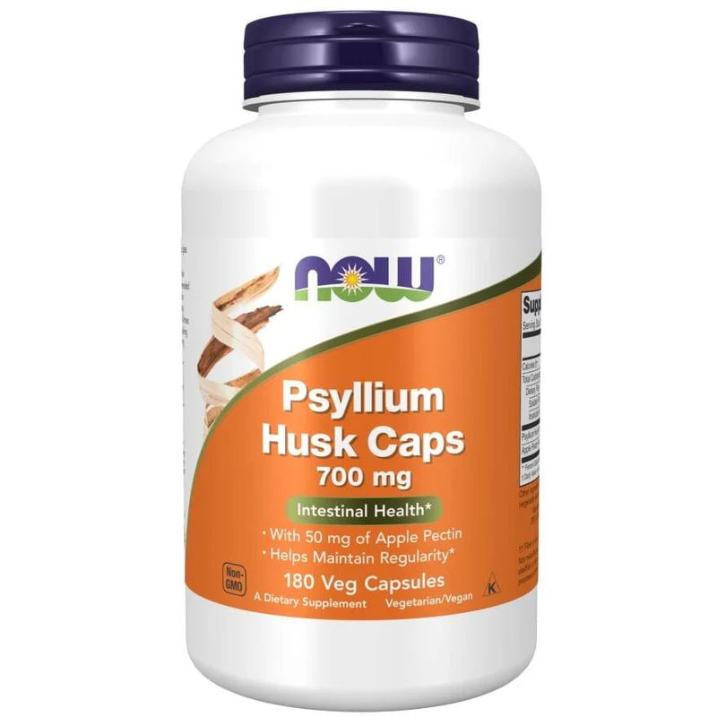 NOW FOODS Psyllium Husk and Pectin - Psyllium Husk 700 mg + Pektin (180 Kapseln).