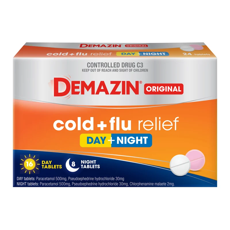 Demazin Original Cold & Flu Relief Day & Night 24s