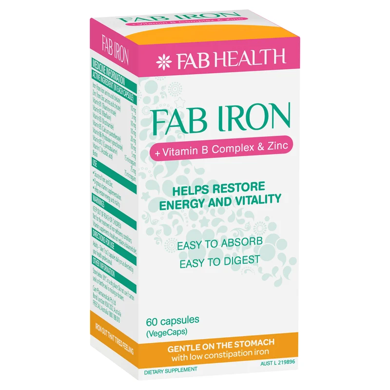 Fab Iron + Vit. B Complex & Zinc 60s