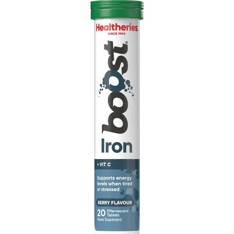 Healtheries Boost Effervescent Tabs Iron + Vitamin C Berry 20s
