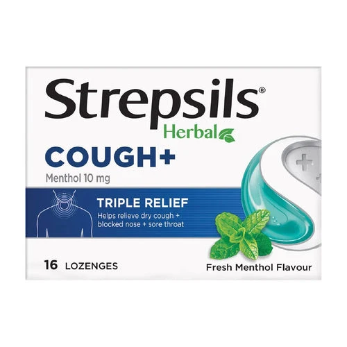 Strepsils Herbal Cough Lozenges Fresh Menthol 16s → Strepsils Herbal Cough Lozenges Fresh Menthol 16 Lozenges
