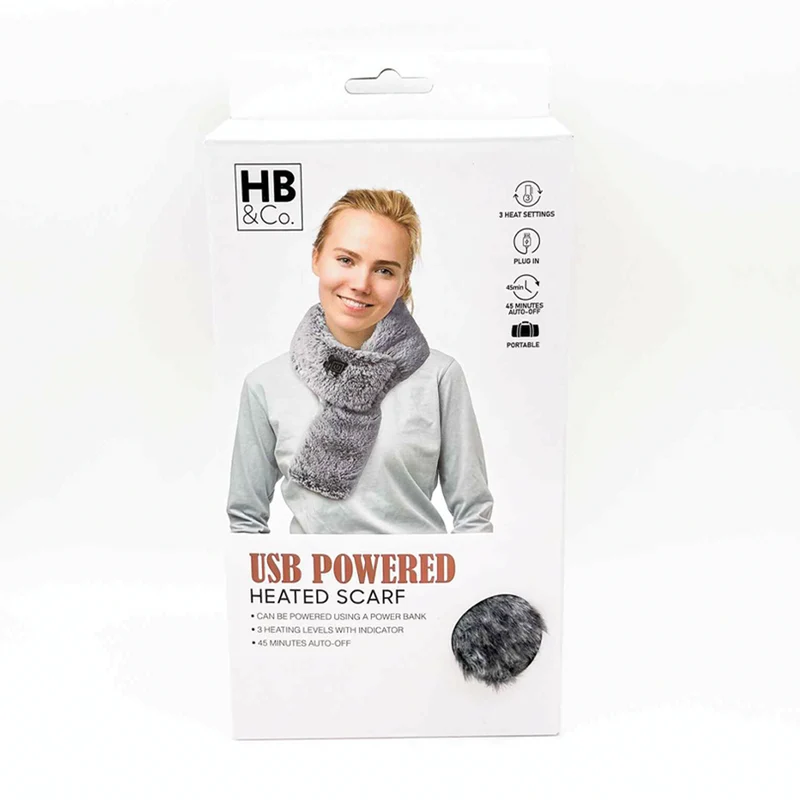HB&Co USB Electric Heated Warm Scarf