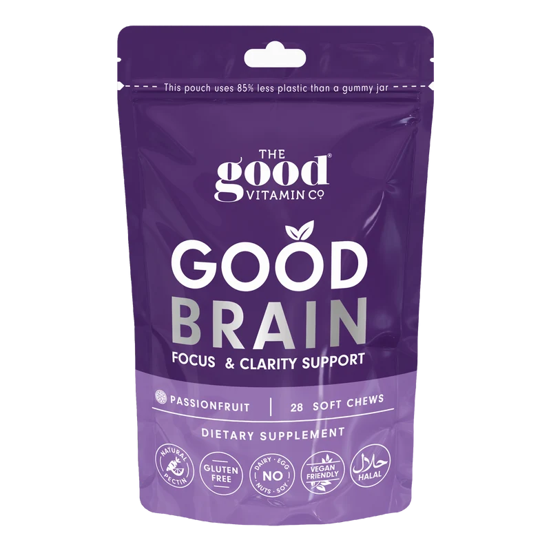 The Good Vitamin Company Good Brain Focus and Clarity Pouch 28s → The Good Vitamin Company Good Brain Focus and Clarity Pouch 28 Soft Chews