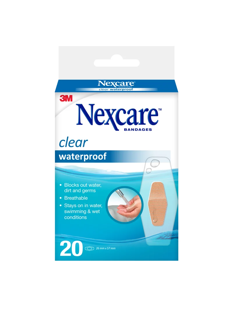 Nexcare Clear Waterproof One Size 20pk
