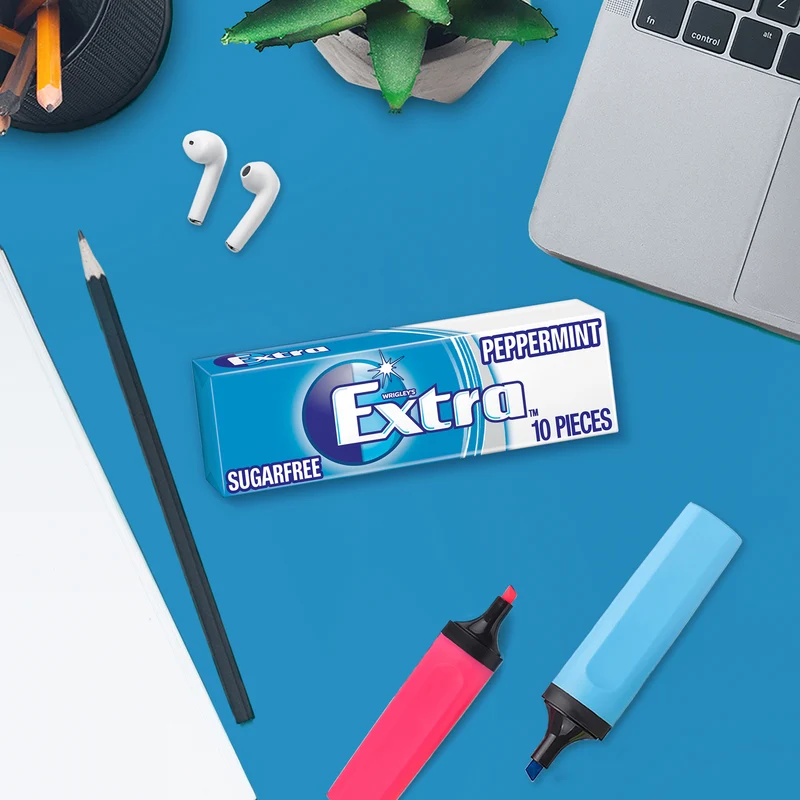 EXTRA PEPPERMINT Sugar Free Chewing Gum 10 Pieces 14g