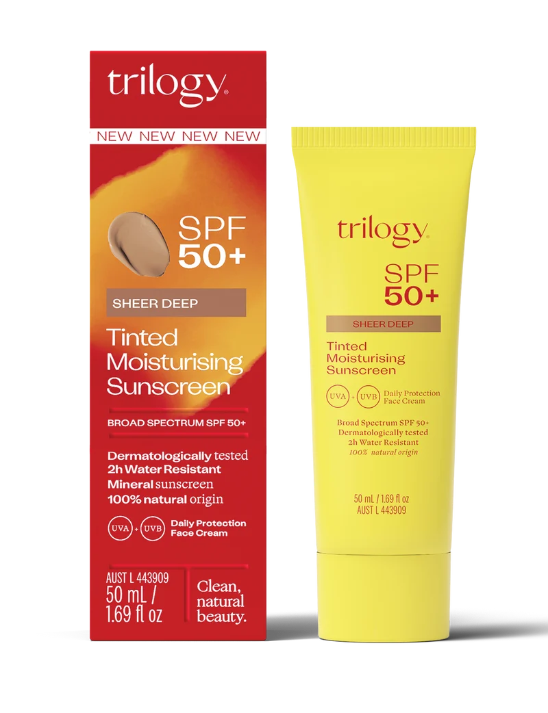 Trilogy SPF50+ Sheer Tinted Moisturising Sunscreen DEEP