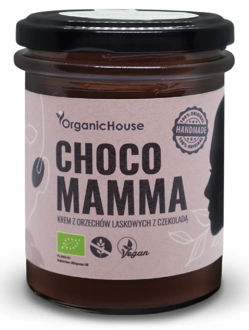 GLutenfreie Haselnusscreme mit Schokolade BIO 180 g - ORGANICHOUSE (CHOCOMAMMA)