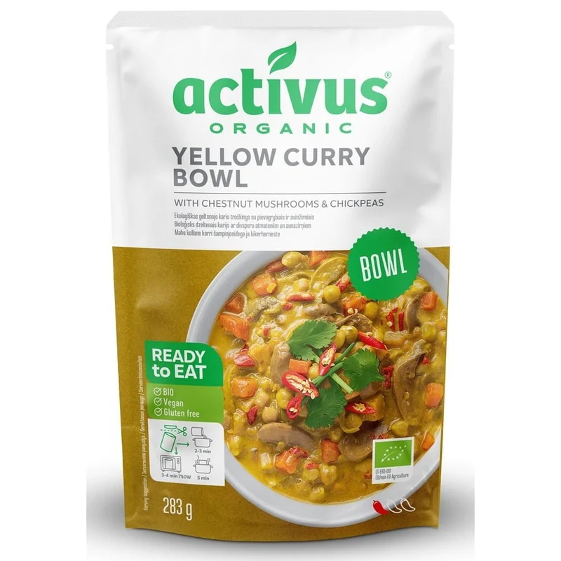 Gelbes Currygericht mit braunen Champignons und Kichererbsen GLOSS. BIO 283 g