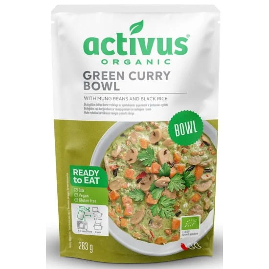 Grünes Currygericht mit Mungobohnen und schwarzem Reis GLOSS. BIO 283 g