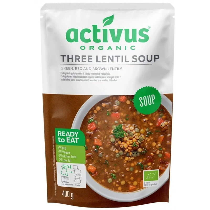 Drei Linsensuppe mit grünen, roten und braunen Linsen BIO 400 g