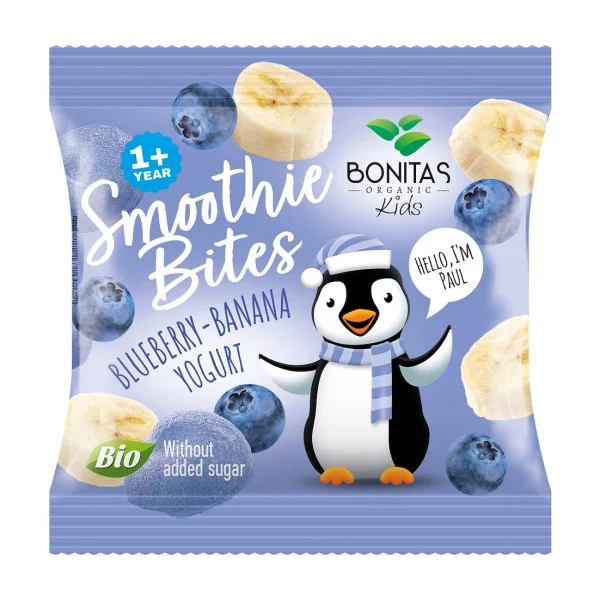 Gefriergetrockneter Heidelbeer-Bananen-Joghurt-Snack BIO 10 g