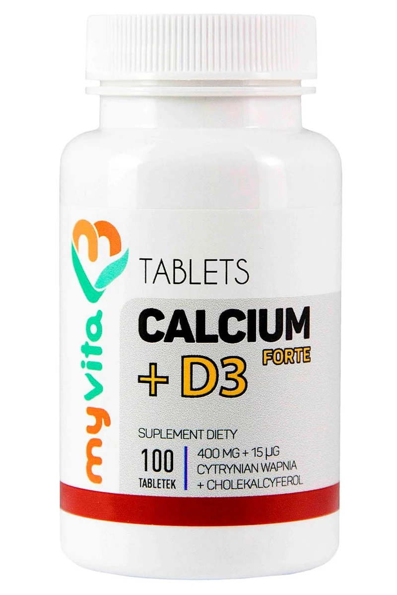 MyVita Calcium + D3 Forte 100tabl. - Kalziumzitrat 400mg + D3 15mcg