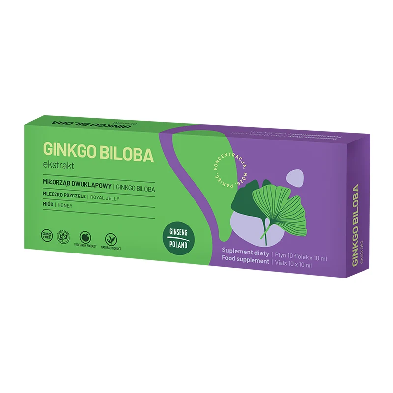 Ginkgo Biloba Extrakt 10x10ml (Fläschchen) GINSENG POLAND