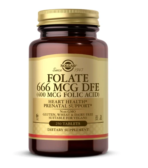 Folat 666 mcg DFE (400 mcg Folsäure) (250 Tabletten).