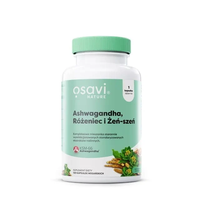 OSAVI Ashwagandha, Rosacea und Ginseng (120 Kapseln).