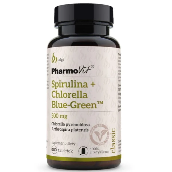 Pharmovit Spirulina + Chlorella Blaugrün 180 t.