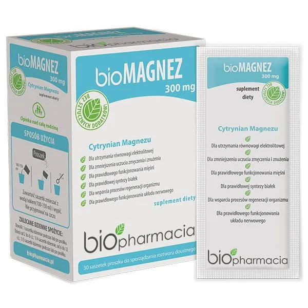 Biopharmacia bioMagnesium 300 mg 30 Portionsbeutel