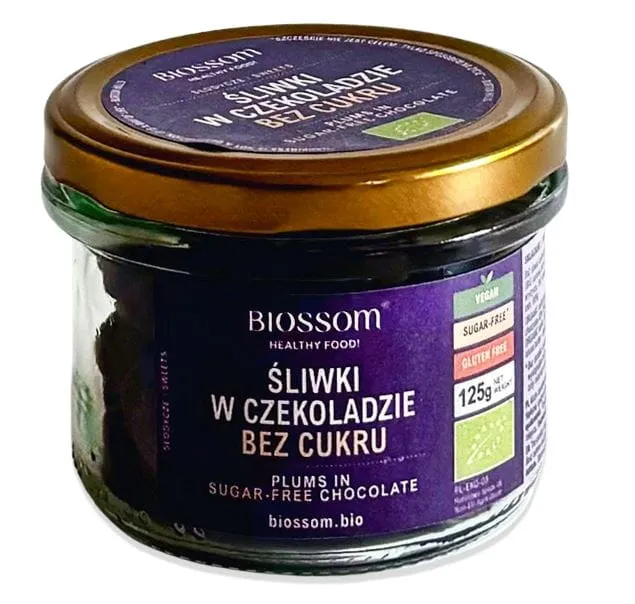 KALIFORNIENSCHALEN IN SCHOKOLADE OHNE ZUCKERZUGABE Glutenfrei BIO 125 g - BIOSSOM