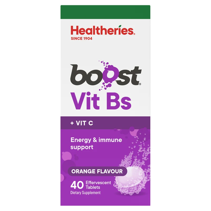 Healtheries Boost Effervescent Vitamin Bs Orange 2x20s