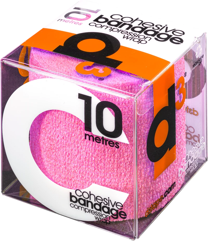 D3 Cohesive Bandage Compression Wrap 75mm x 10M (Pink)