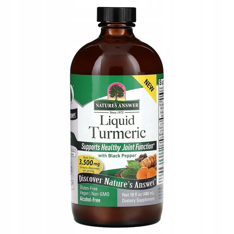 NATURE'S ANSWER Kurkuma mit schwarzem Pfeffer - Kurkuma + schwarzer Pfeffer (480 ml)
